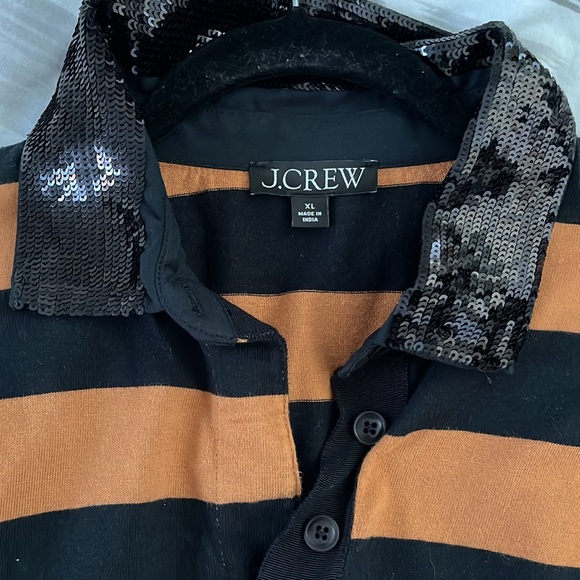 J. crew sequin collar rugby shirt XL EUC - Picture 3 of 4